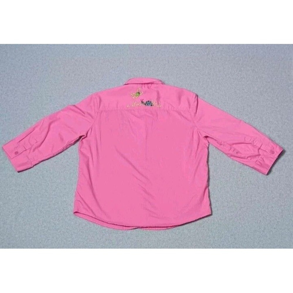 Vintage Breckenridge Embroidered Button Up Blouse Size PS Pink Garden Party Boho - Picture 13 of 14